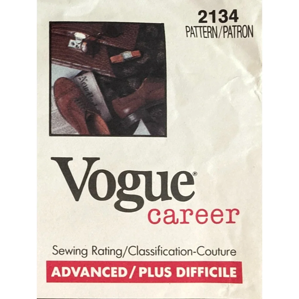 Vogue Career Ralph Lauren 2134 Jacket Menswear Style Misses Sz 6-8-10 Uncut 1988